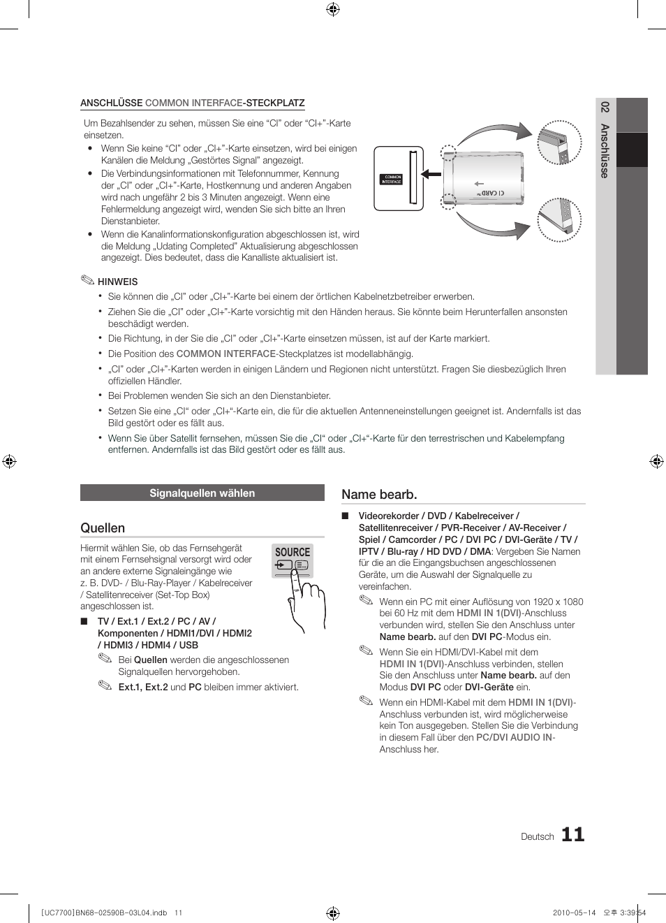 Samsung UE40C7700WS User Manual | Page 75 / 257