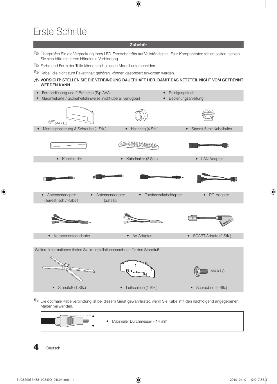 Erste schritte | Samsung UE46C8790XZ User Manual | Page 132 / 258