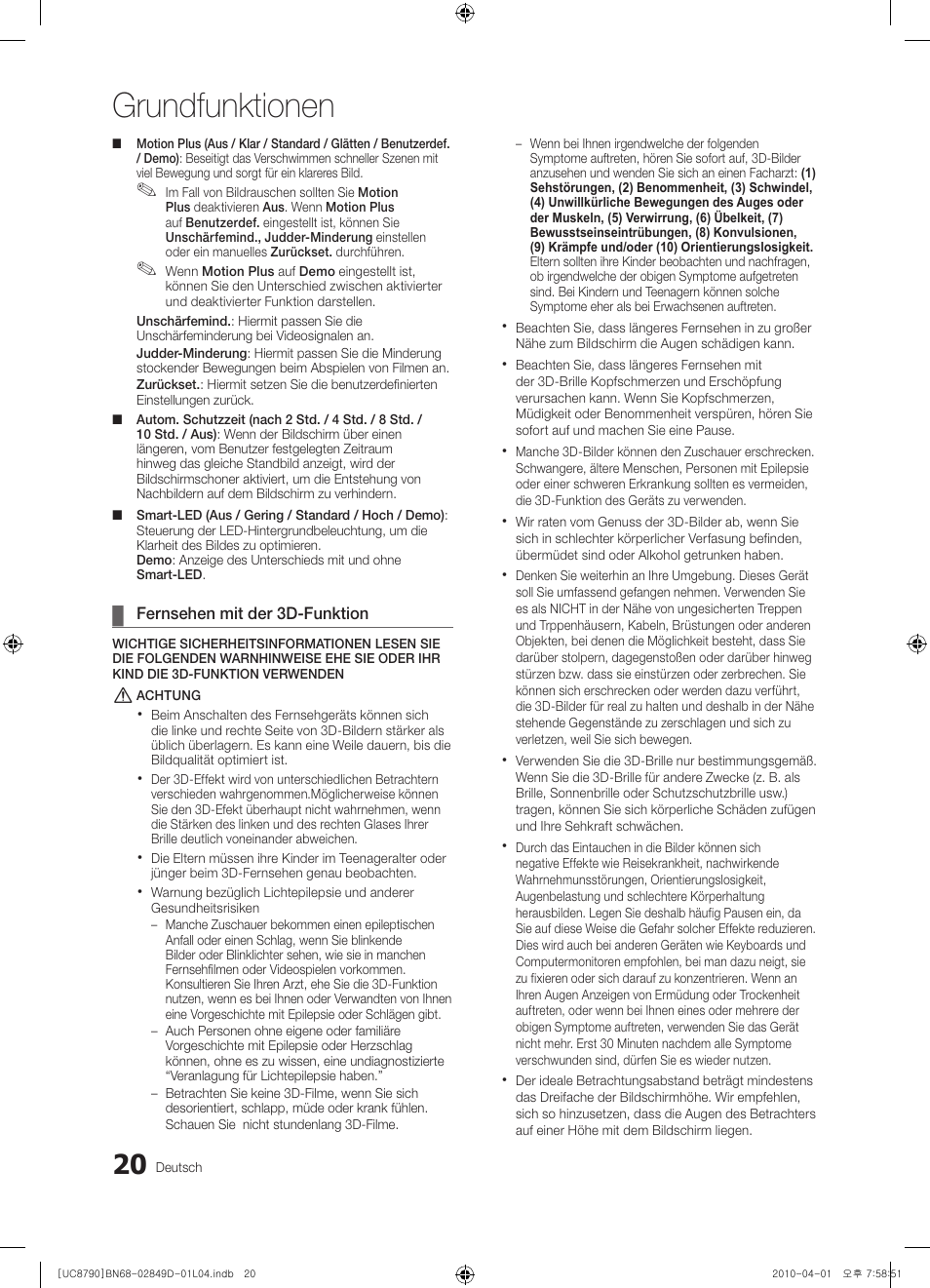 Grundfunktionen | Samsung UE46C8790XZ User Manual | Page 148 / 258