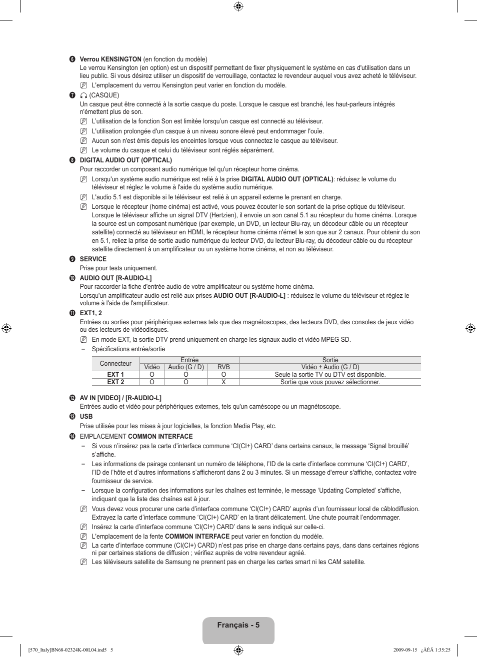 Samsung LE46B579A5S User Manual | Page 123 / 221