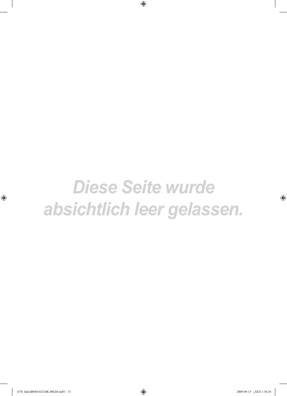 Diese seite wurde absichtlich leer gelassen | Samsung LE46B579A5S User Manual | Page 221 / 221
