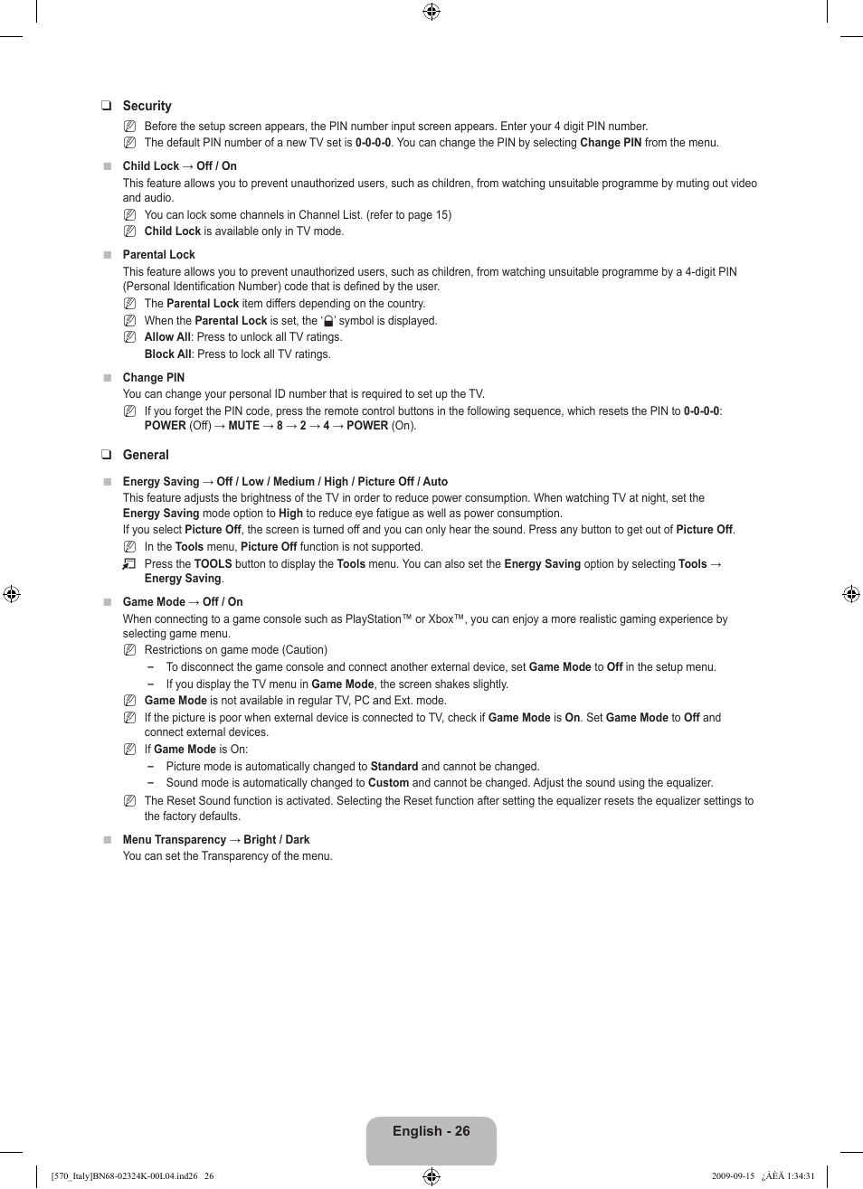 Samsung LE46B579A5S User Manual | Page 28 / 221