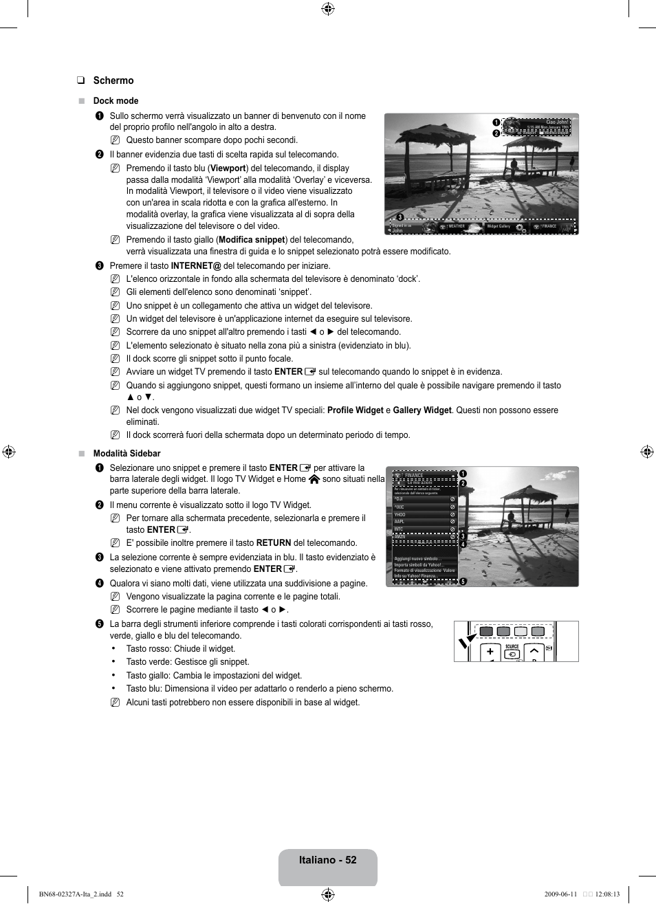 Italiano - 52 schermo | Samsung LE40B750U1P User Manual | Page 278 / 302