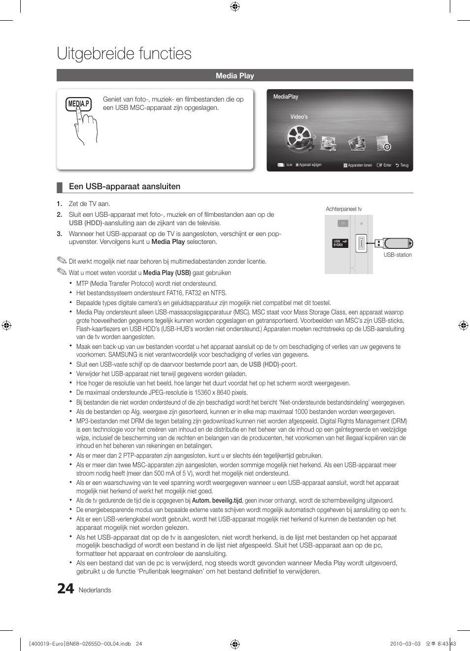 Uitgebreide functies | Samsung UE32C4000PW User Manual | Page 150 / 169