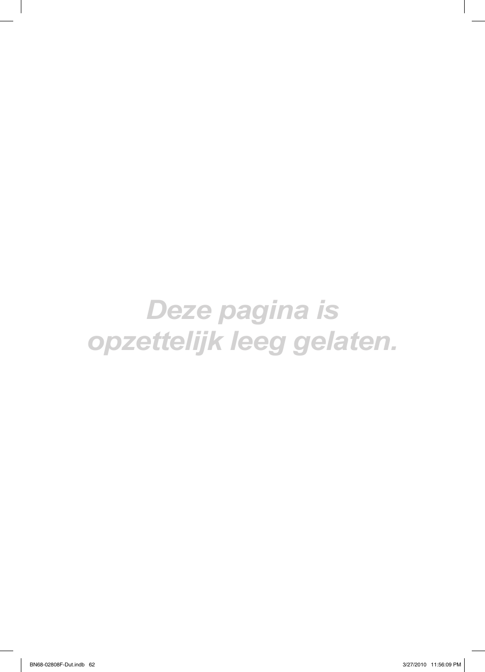 Deze pagina is opzettelijk leeg gelaten | Samsung LE40C750R2W User Manual | Page 245 / 245