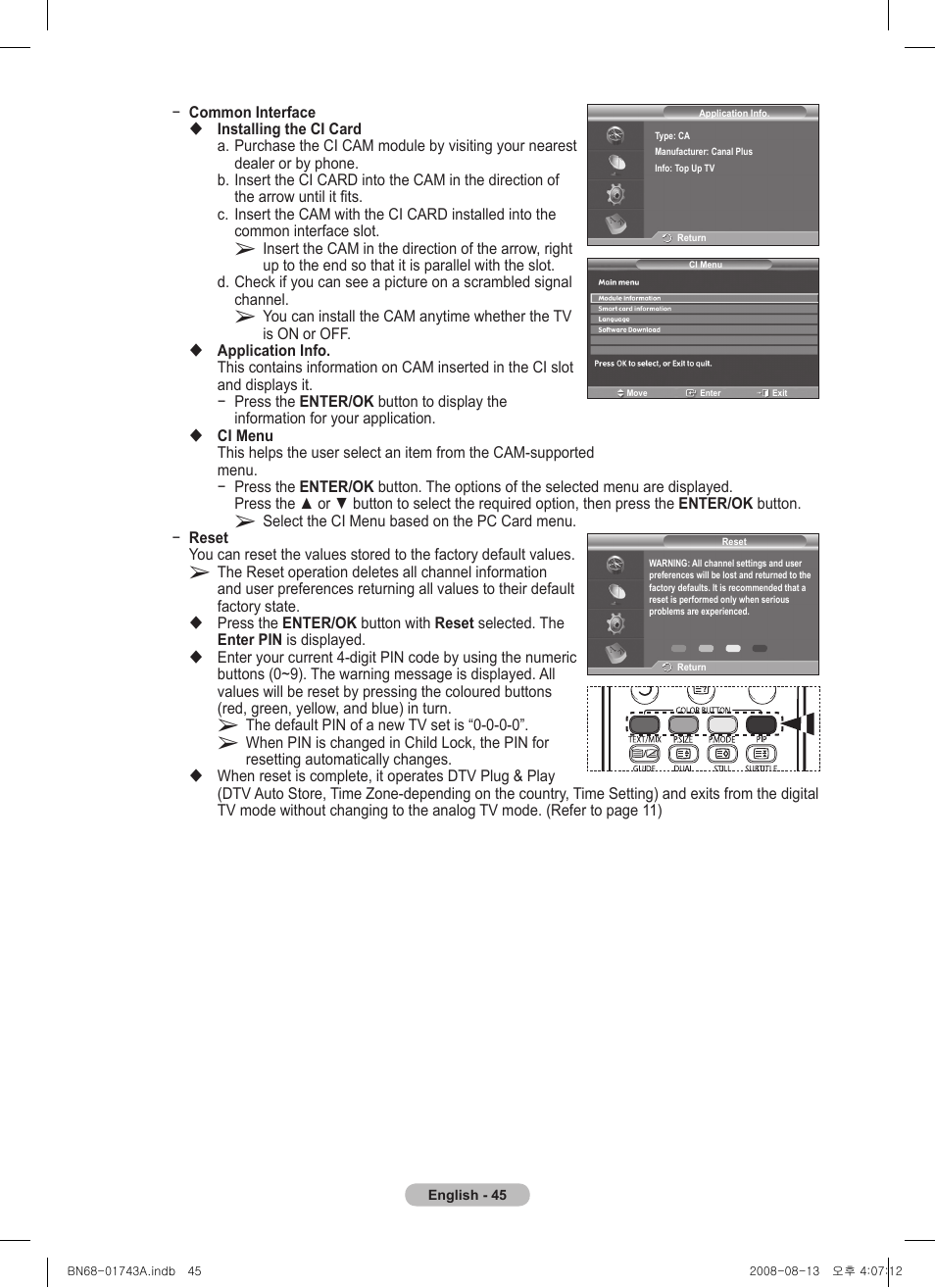 Samsung PS50A417C2D User Manual | Page 45 / 477