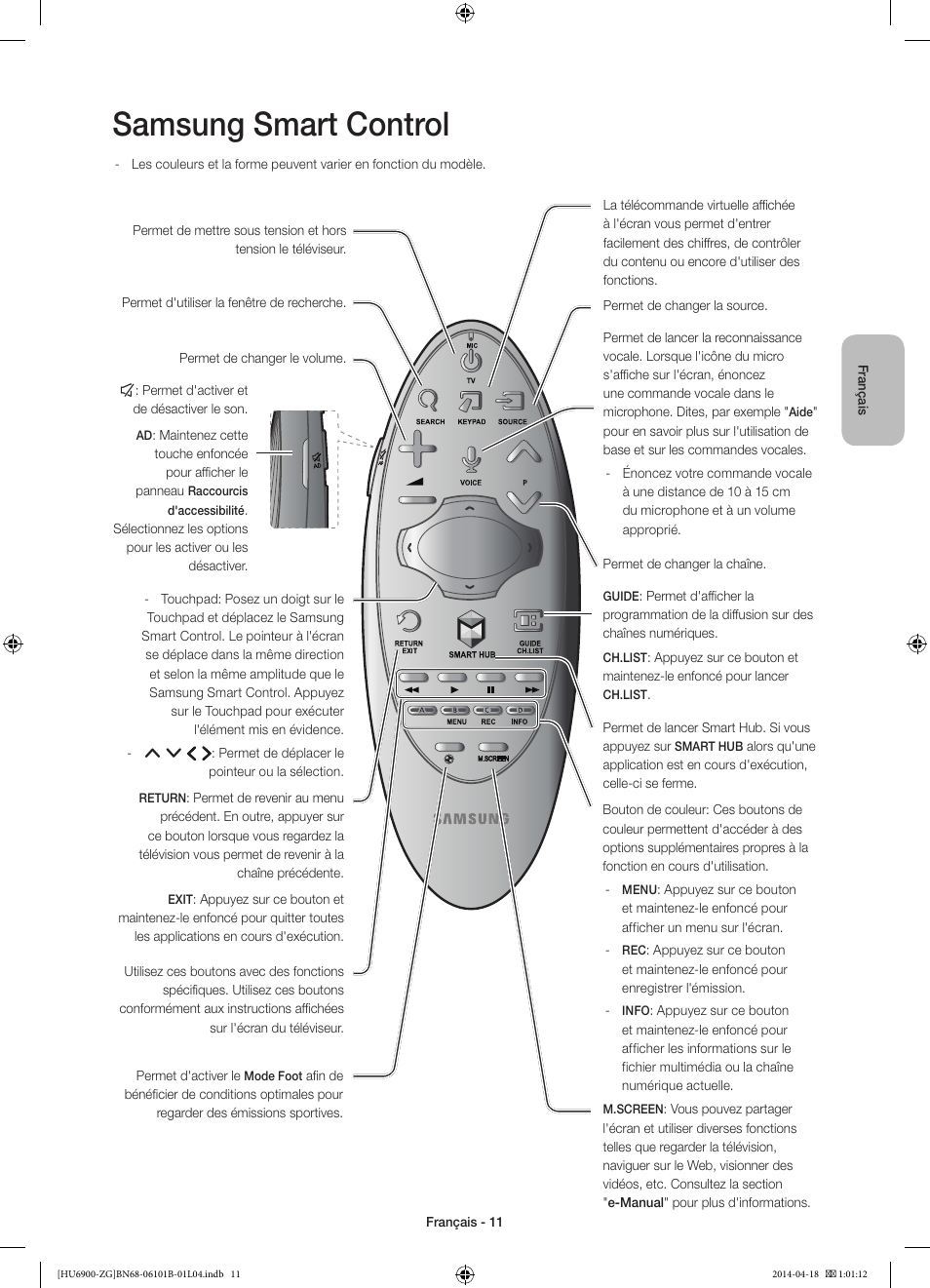 Samsung smart control | Samsung UE55HU6900S User Manual | Page 59 / 97