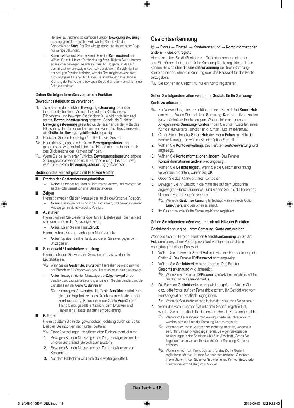 Gesichtserkennung | Samsung UE55ES7000S User Manual | Page 62 / 93