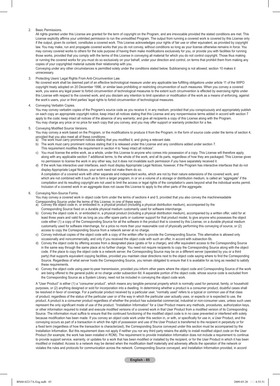 Samsung PS50B679S1S User Manual | Page 85 / 339