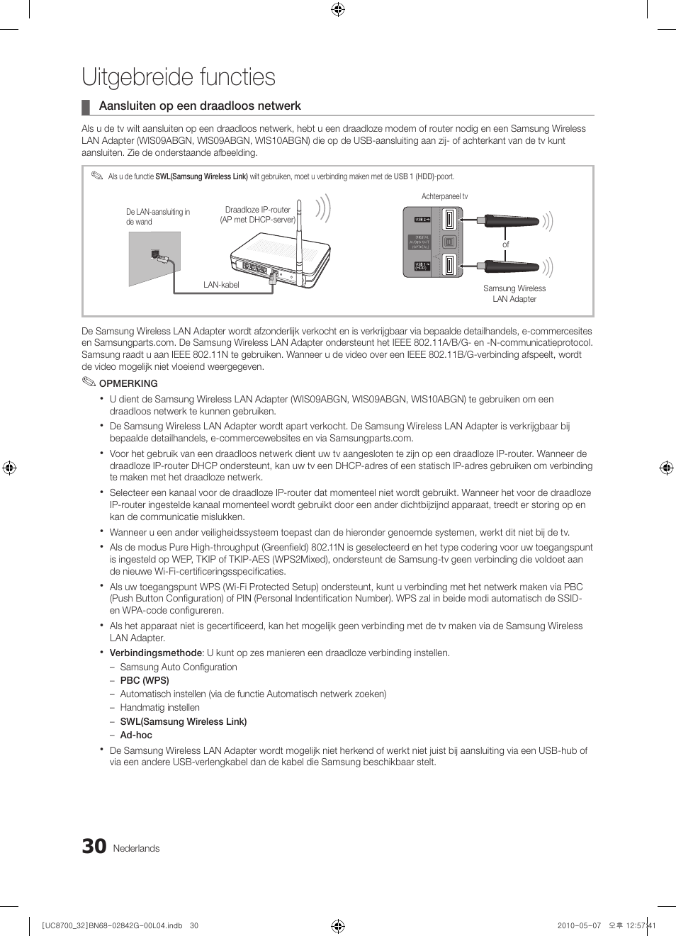 Uitgebreide functies | Samsung UE32C8700XS User Manual | Page 216 / 249