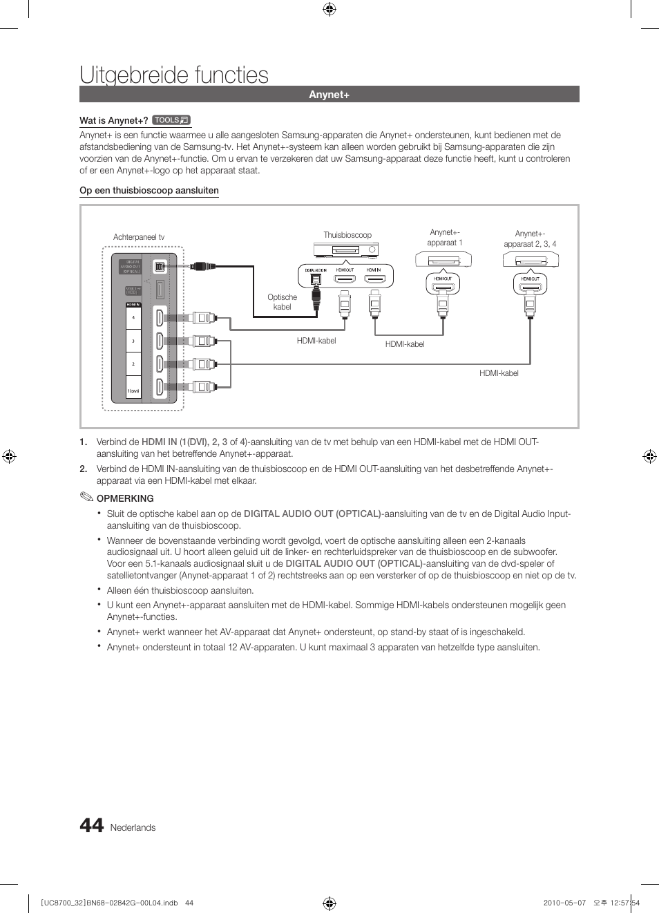 Uitgebreide functies | Samsung UE32C8700XS User Manual | Page 230 / 249