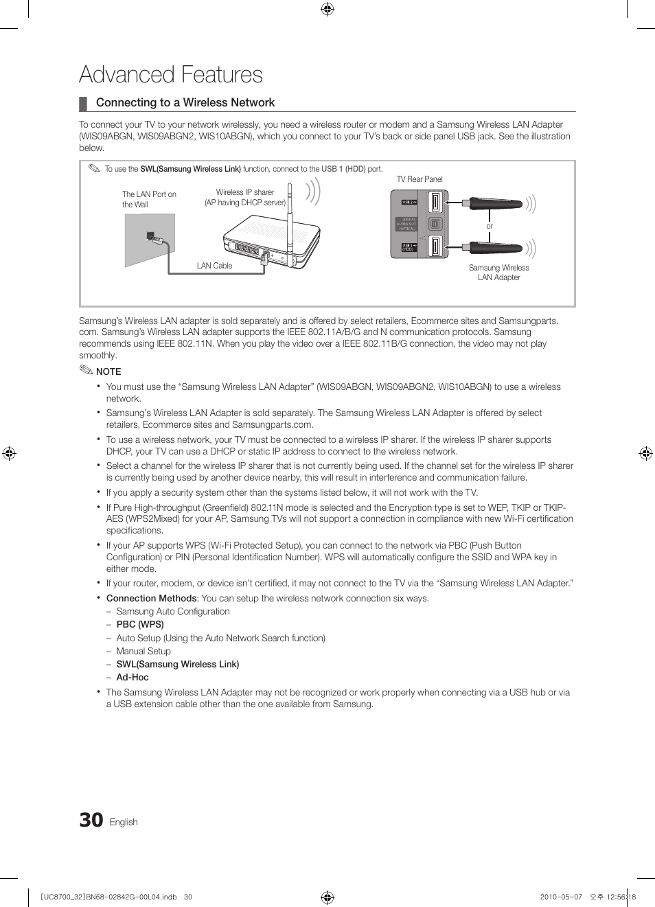 Advanced features | Samsung UE32C8700XS User Manual | Page 30 / 249