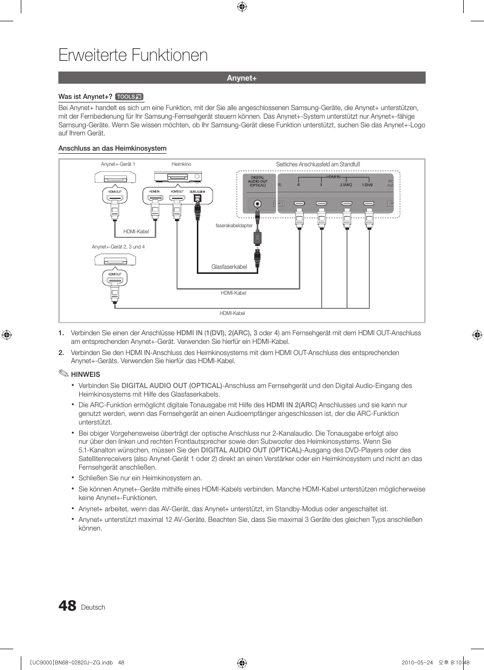Erweiterte funktionen | Samsung UE46C9000ZW User Manual | Page 112 / 256