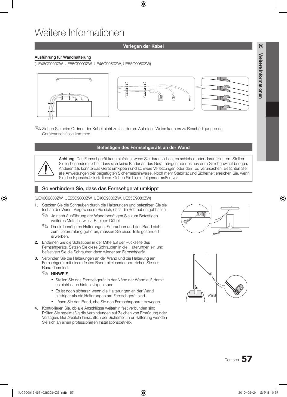 Weitere informationen | Samsung UE46C9000ZW User Manual | Page 121 / 256