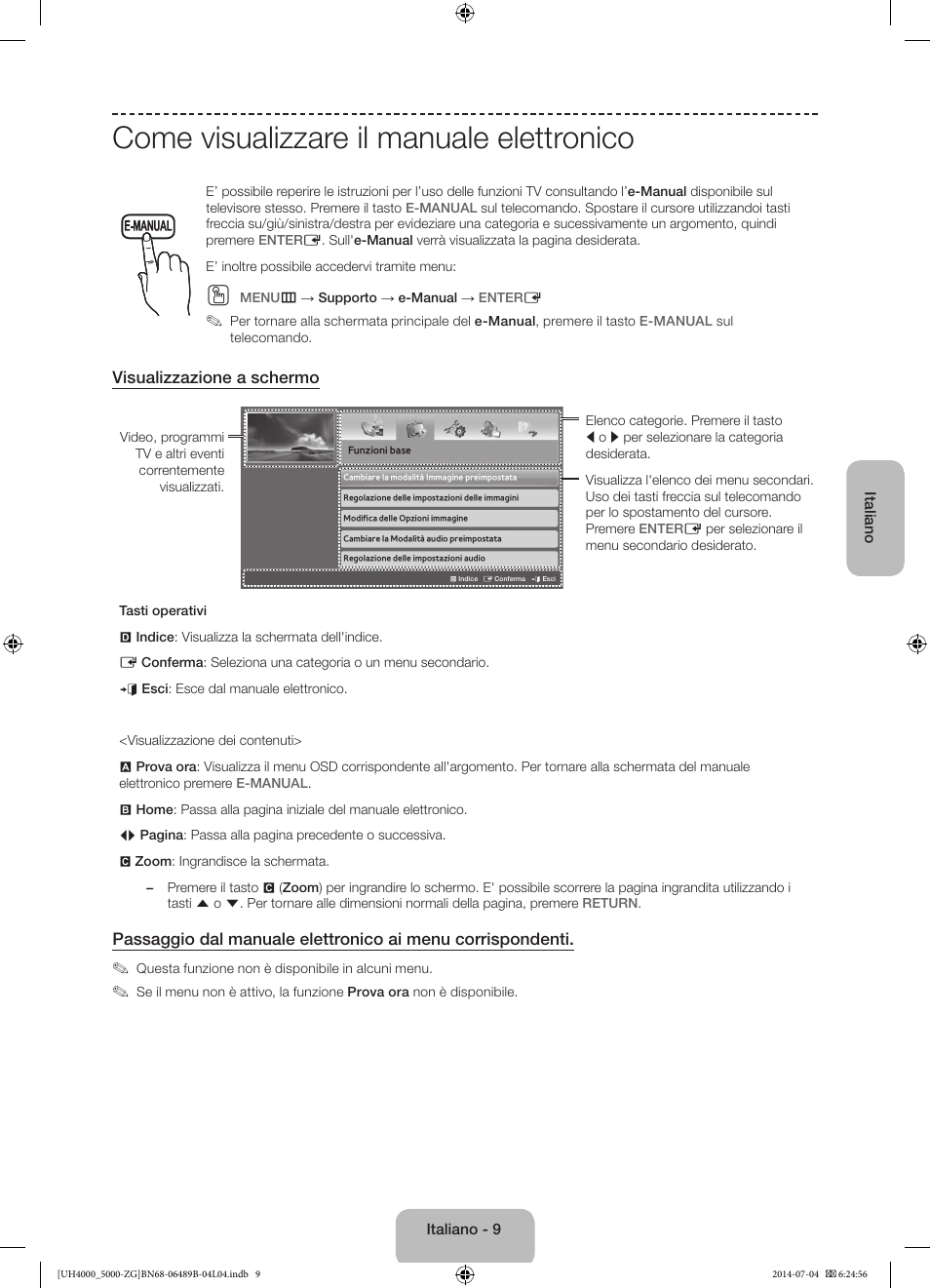 Come visualizzare il manuale elettronico | Samsung UE48H5090AS User Manual | Page 75 / 89