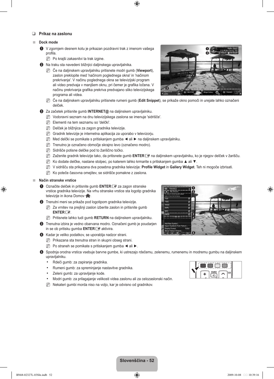 Slovenščina -  prikaz na zaslonu | Samsung LE52B750U1W User Manual | Page 574 / 674