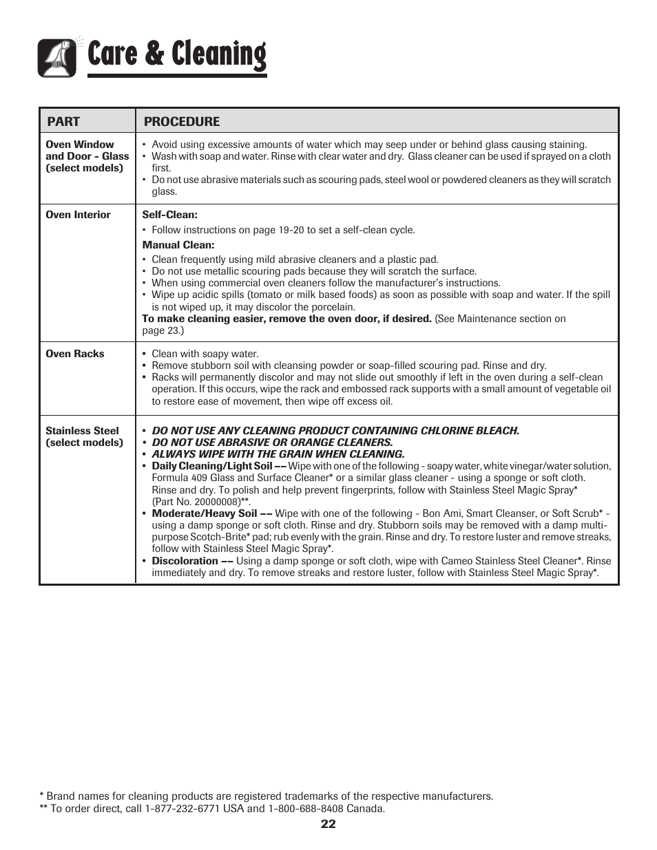Care & cleaning | Amana 8113P515-60 User Manual | Page 23 / 88