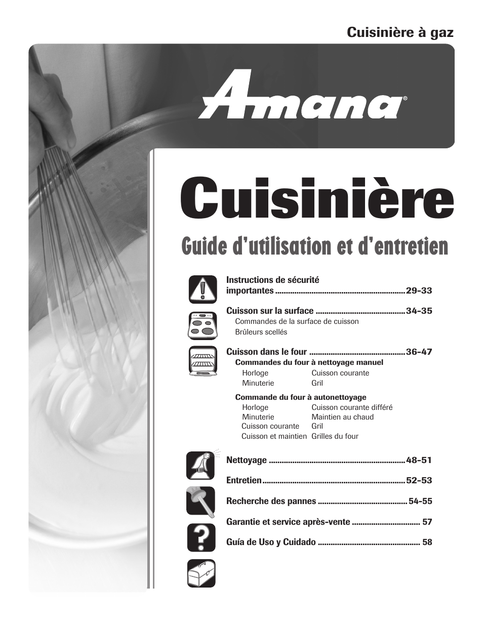 Cuisinière, Guide d’utilisation et d’entretien | Amana 8113P515-60 User Manual | Page 29 / 88