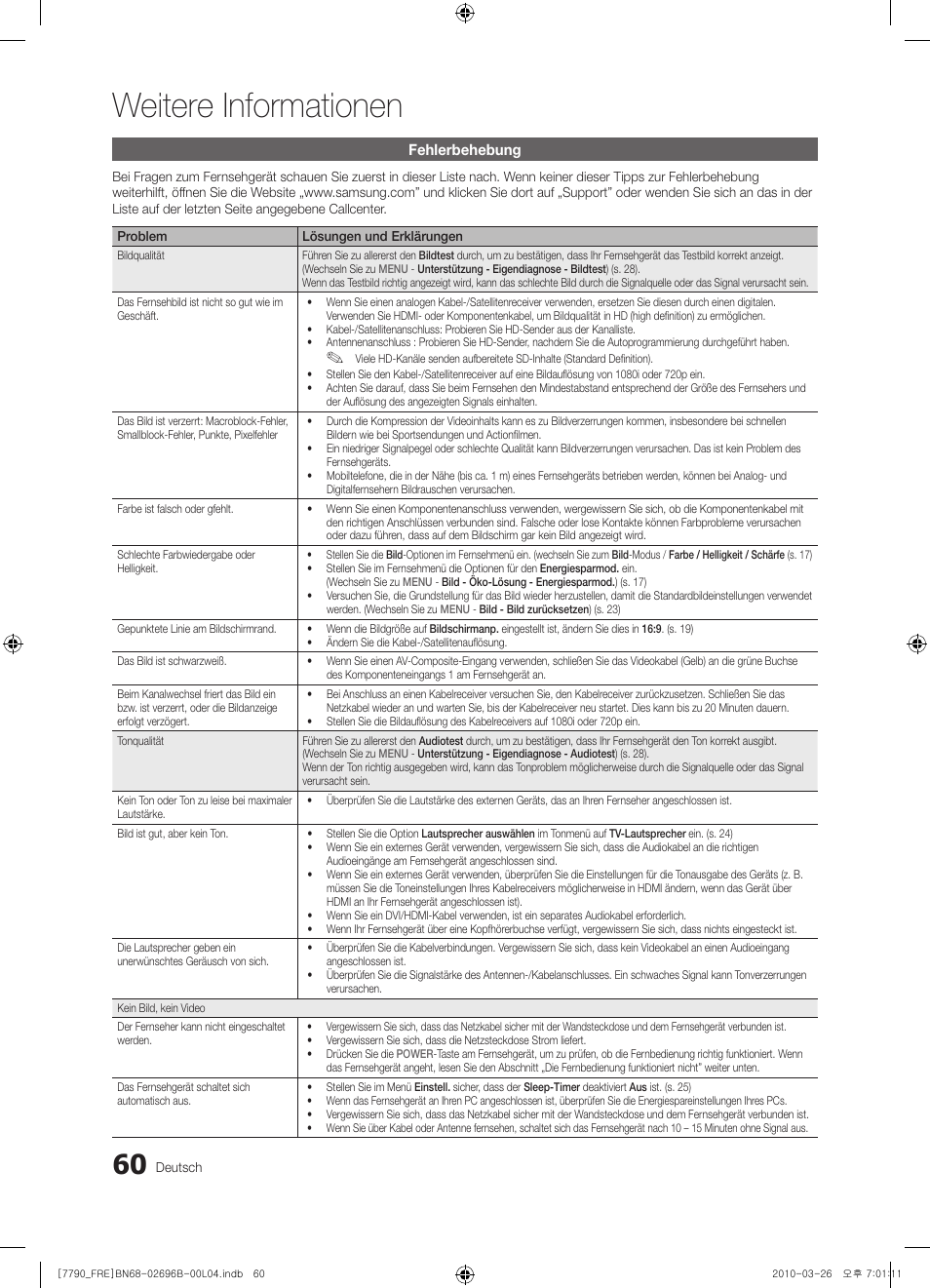 Weitere informationen | Samsung PS63C7700YS User Manual | Page 188 / 258