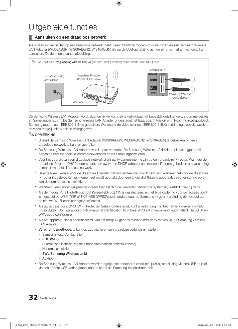 Uitgebreide functies | Samsung PS63C7700YS User Manual | Page 224 / 258