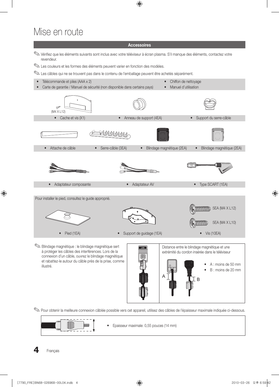 Mise en route | Samsung PS63C7700YS User Manual | Page 68 / 258