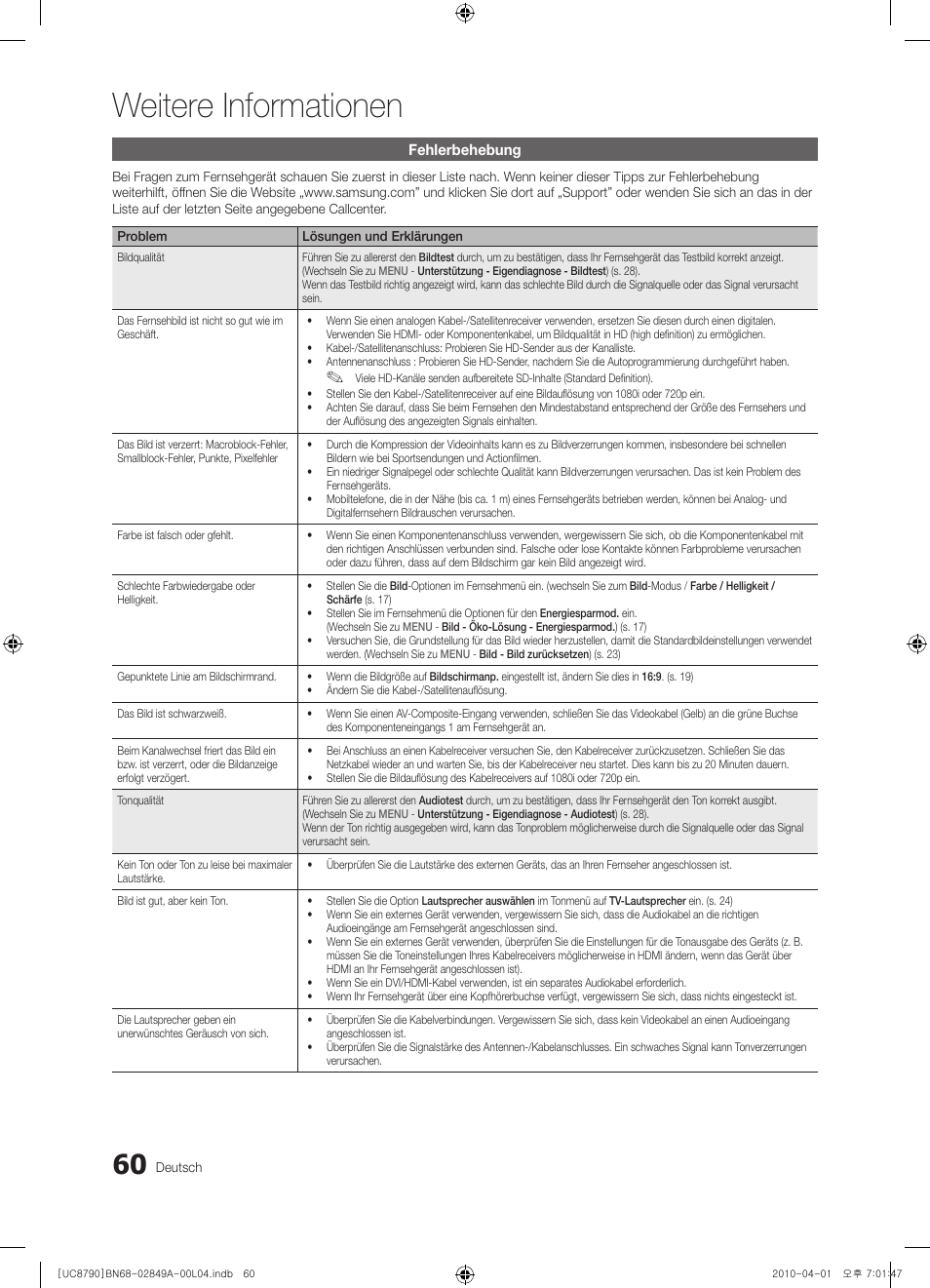 Weitere informationen | Samsung UE46C8700XS User Manual | Page 124 / 258