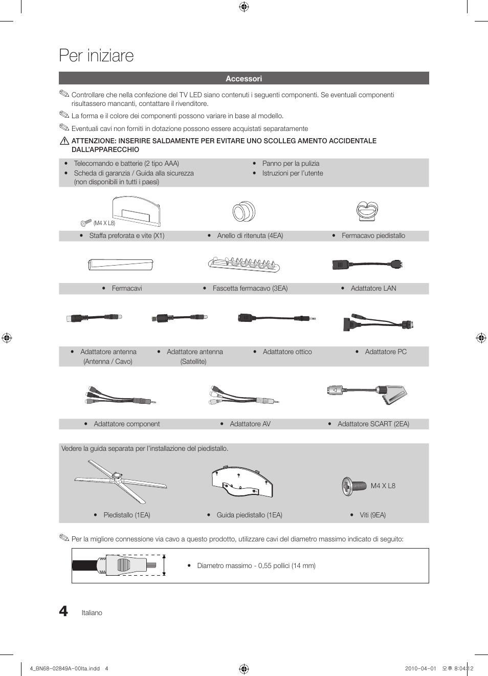 Per iniziare | Samsung UE46C8700XS User Manual | Page 196 / 258
