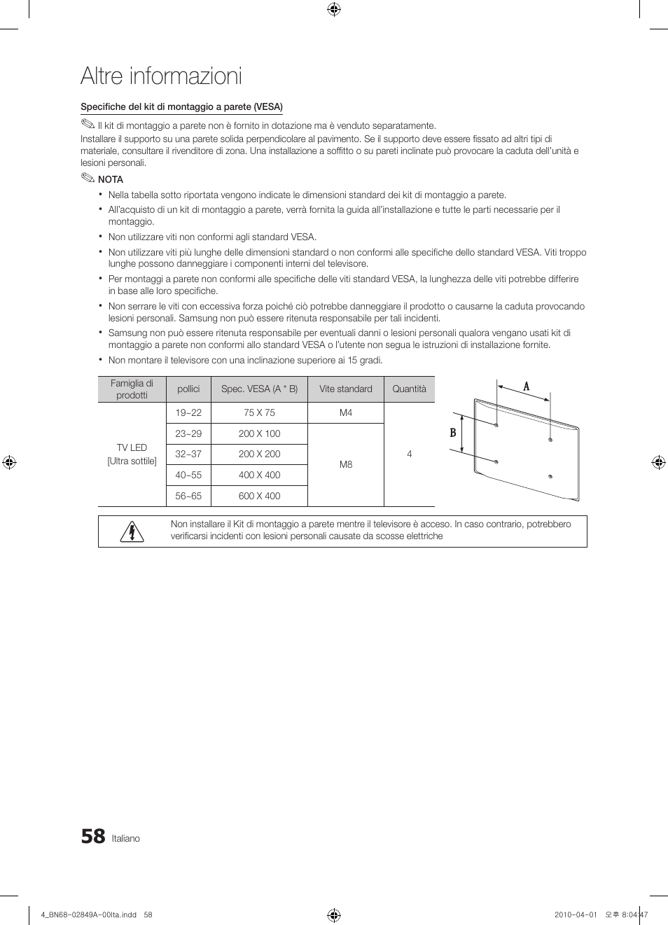Altre informazioni | Samsung UE46C8700XS User Manual | Page 250 / 258