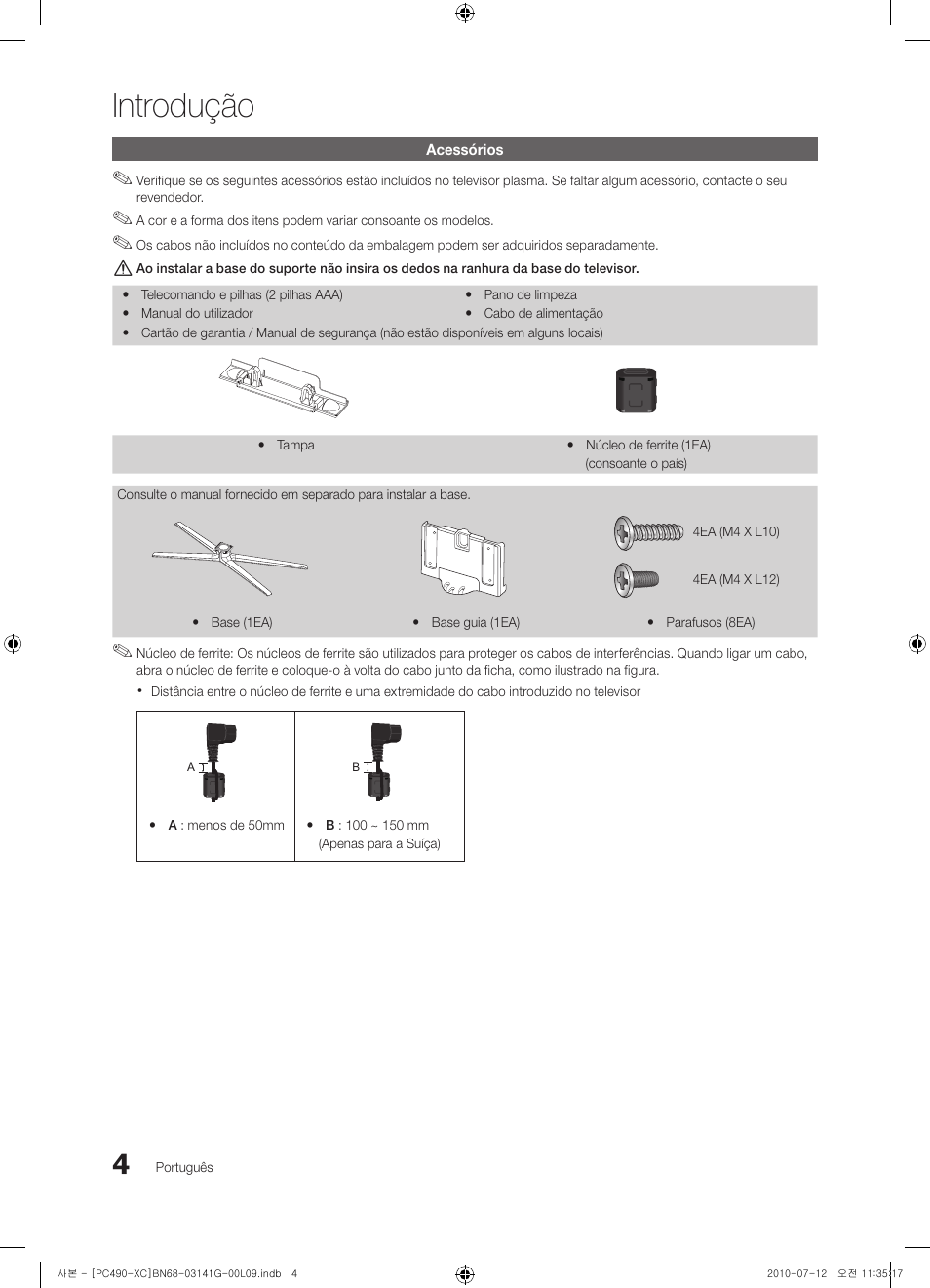 Introdução | Samsung PS50C490B3W User Manual | Page 258 / 382