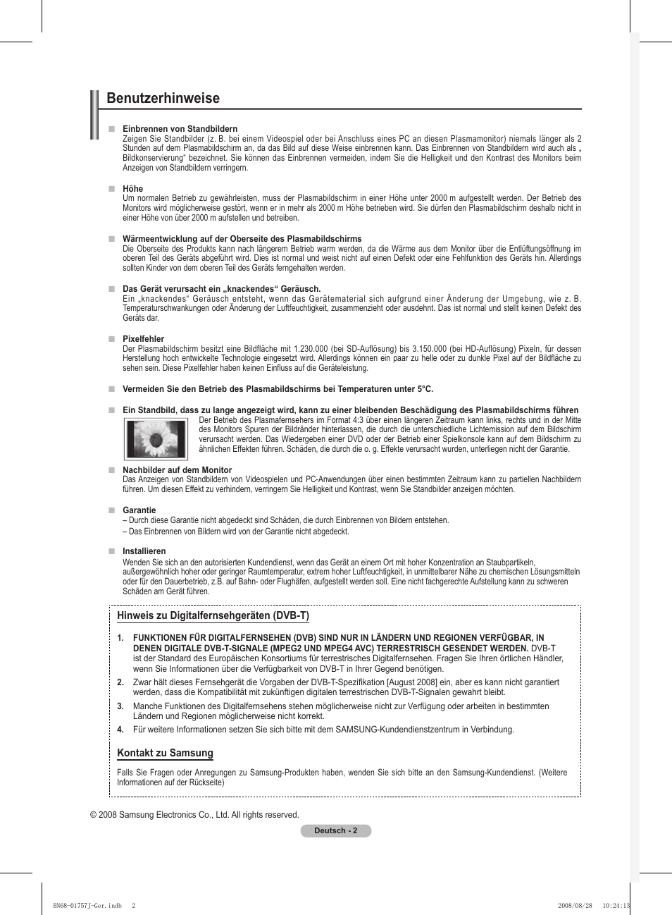 Benutzerhinweise | Samsung PS63A756T1M User Manual | Page 127 / 436