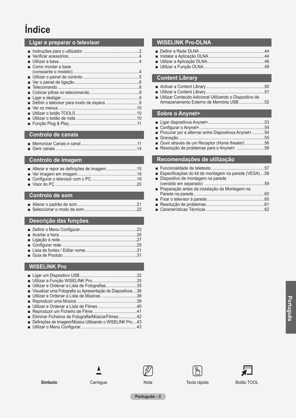 No t, Índice | Samsung PS63A756T1M User Manual | Page 252 / 436