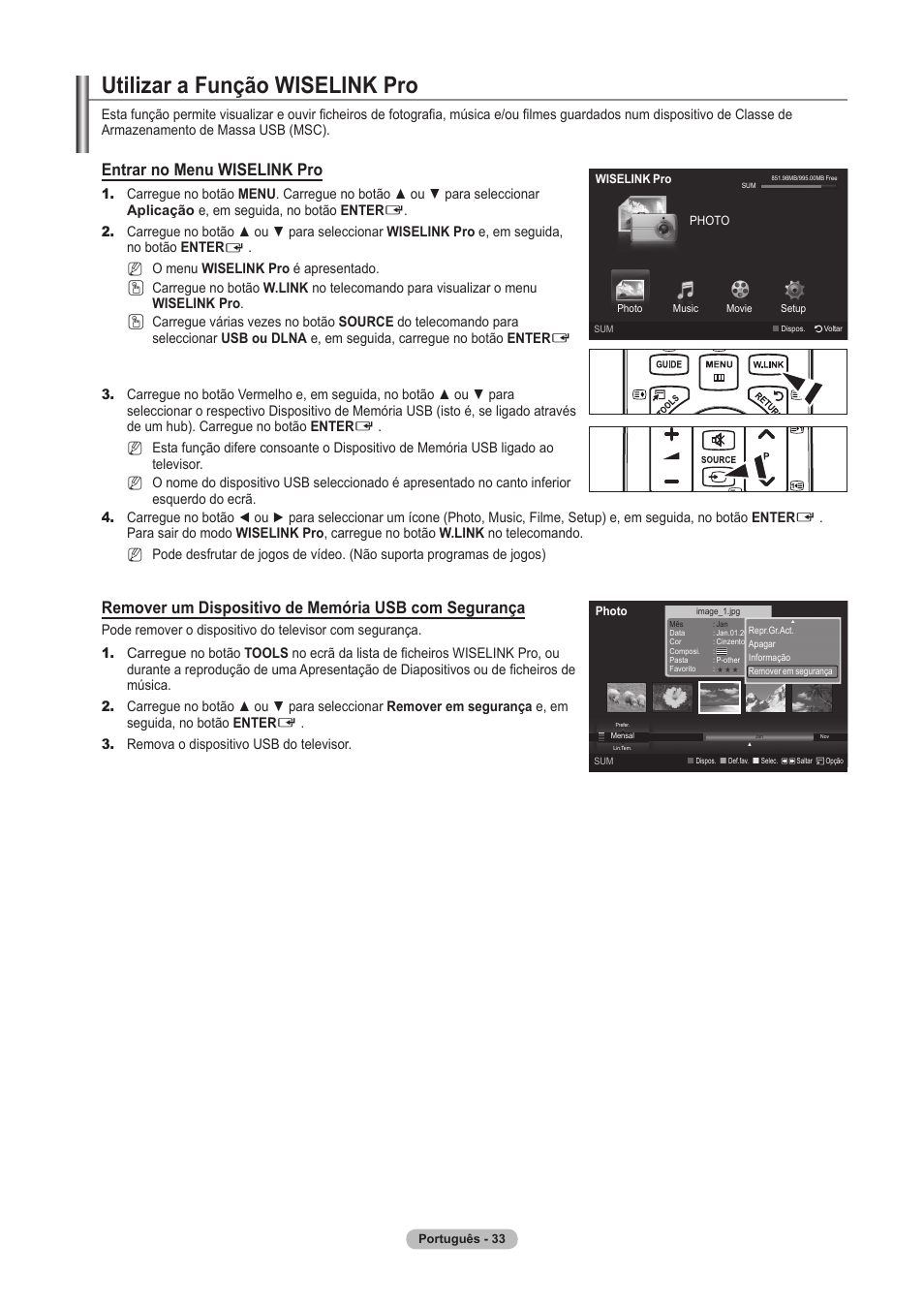 Utilizar a função wiselink pro, Entrar no menu wiselink pro | Samsung PS63A756T1M User Manual | Page 282 / 436