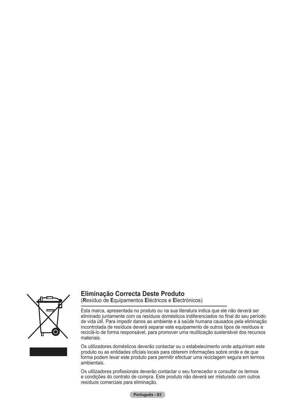 Eliminação correcta deste produto | Samsung PS63A756T1M User Manual | Page 312 / 436
