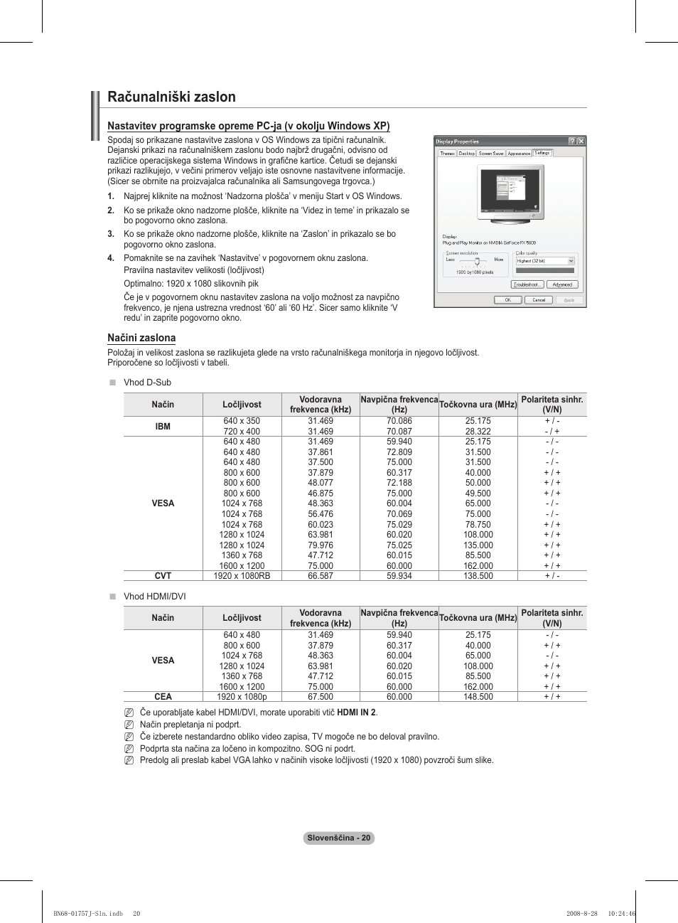 Računalniški zaslon | Samsung PS63A756T1M User Manual | Page 331 / 436