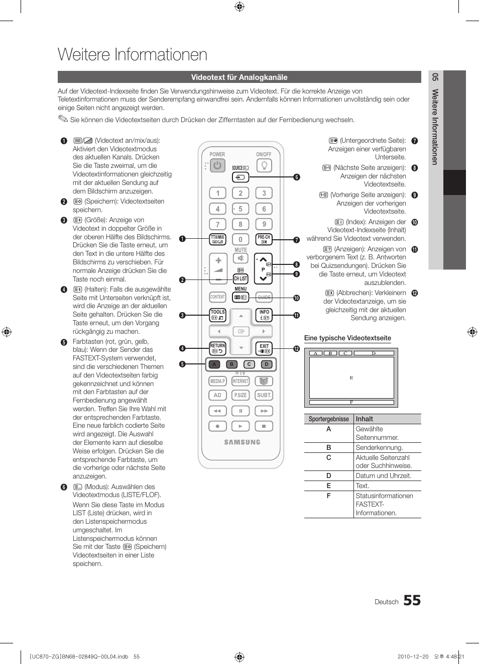 Weitere informationen | Samsung UE46S870XS User Manual | Page 121 / 264
