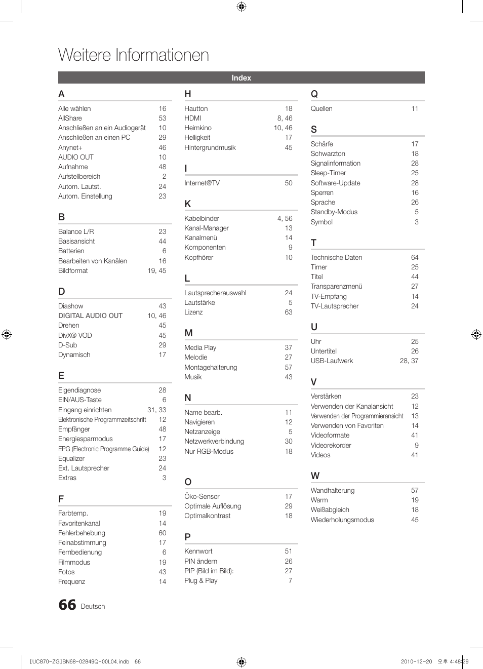 Weitere informationen | Samsung UE46S870XS User Manual | Page 132 / 264