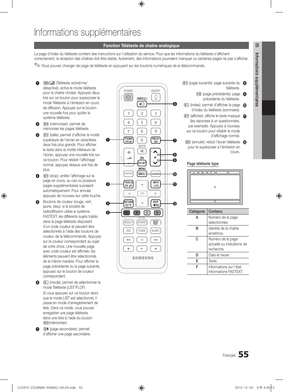 Informations supplémentaires | Samsung UE46S870XS User Manual | Page 187 / 264