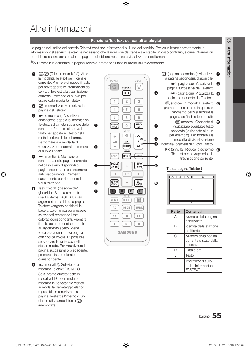 Altre informazioni | Samsung UE46S870XS User Manual | Page 253 / 264