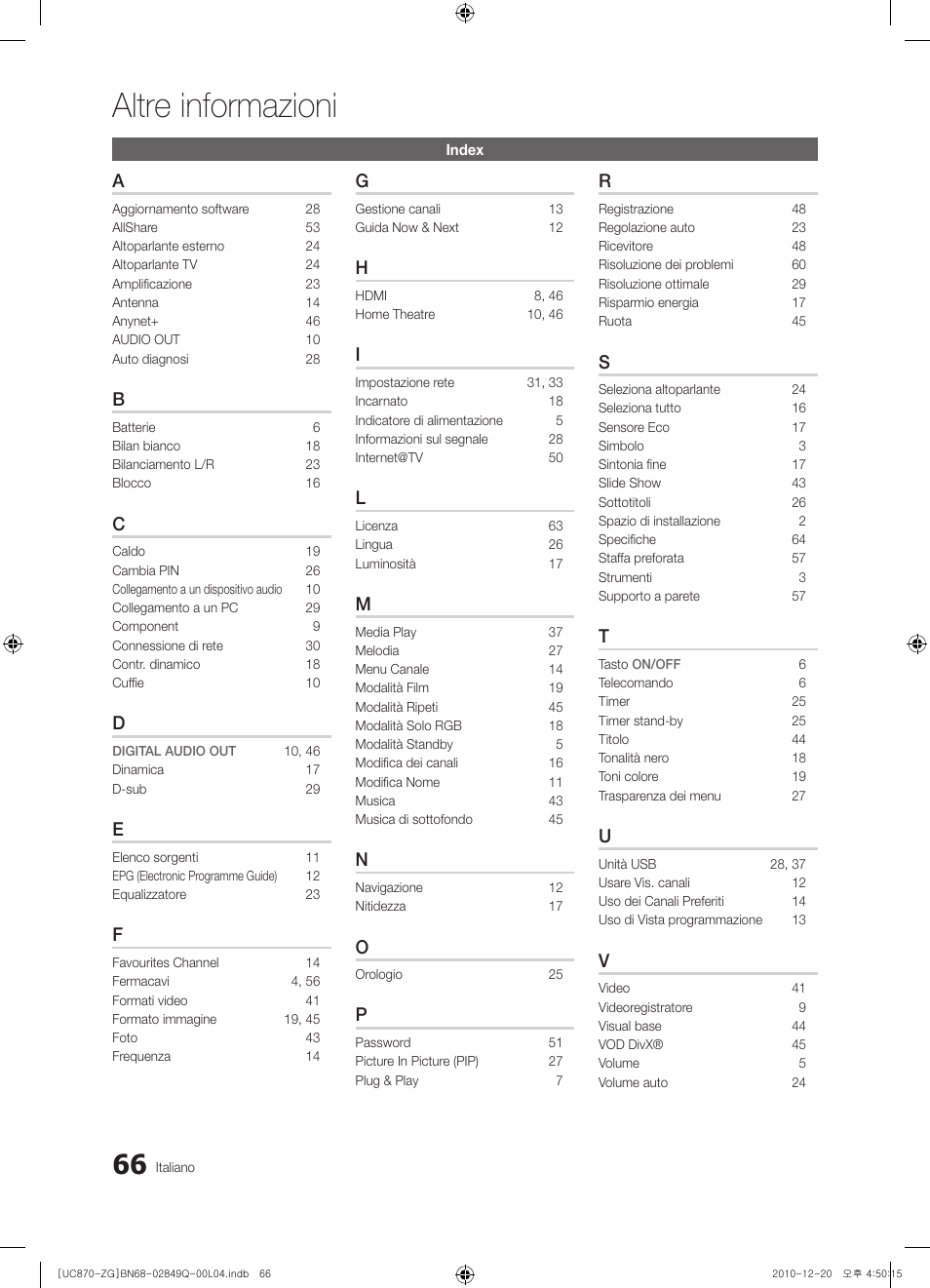 Altre informazioni | Samsung UE46S870XS User Manual | Page 264 / 264
