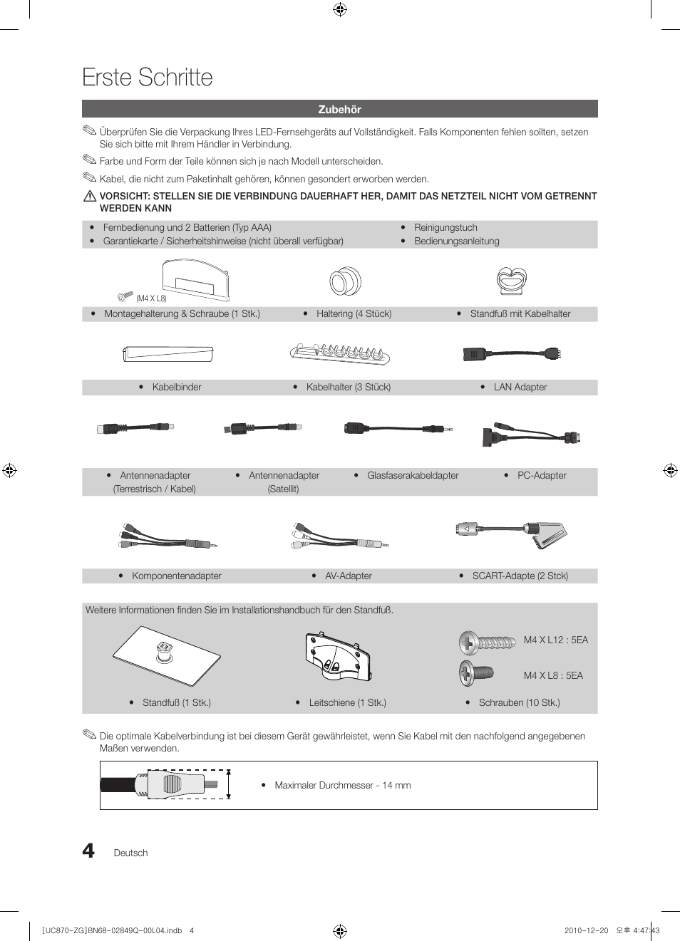 Erste schritte | Samsung UE46S870XS User Manual | Page 70 / 264