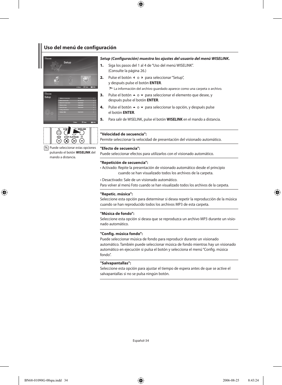 Uso del menú de configuración | Samsung LE40M71B User Manual | Page 216 / 320