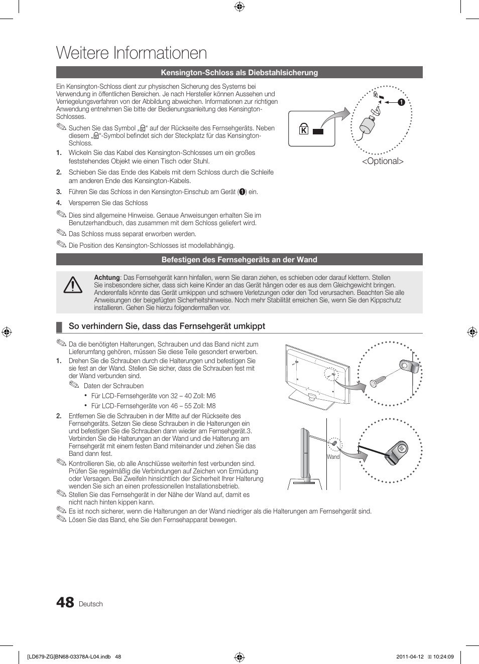 Weitere informationen | Samsung LE46D679M3S User Manual | Page 102 / 217