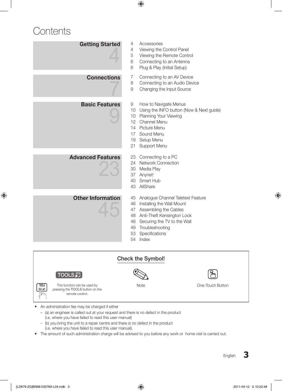 Samsung LE46D679M3S User Manual | Page 3 / 217