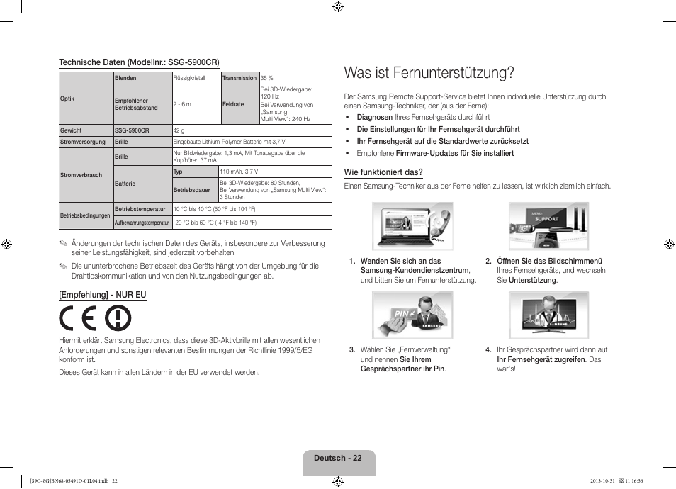 Was ist fernunterstützung | Samsung KE55S9CSL User Manual | Page 46 / 97