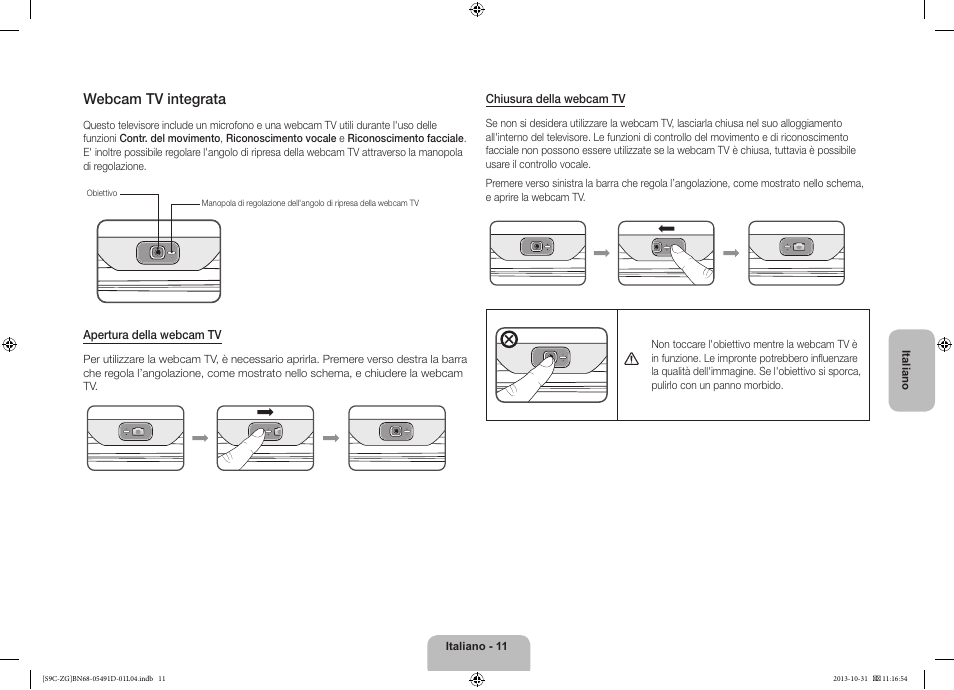 Webcam tv integrata | Samsung KE55S9CSL User Manual | Page 83 / 97