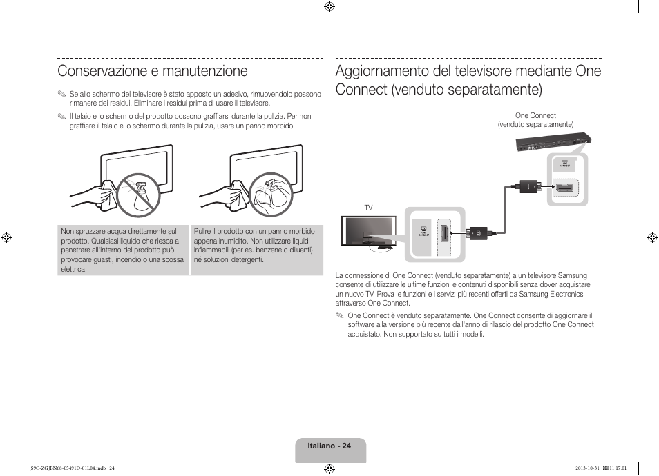 Conservazione e manutenzione | Samsung KE55S9CSL User Manual | Page 96 / 97
