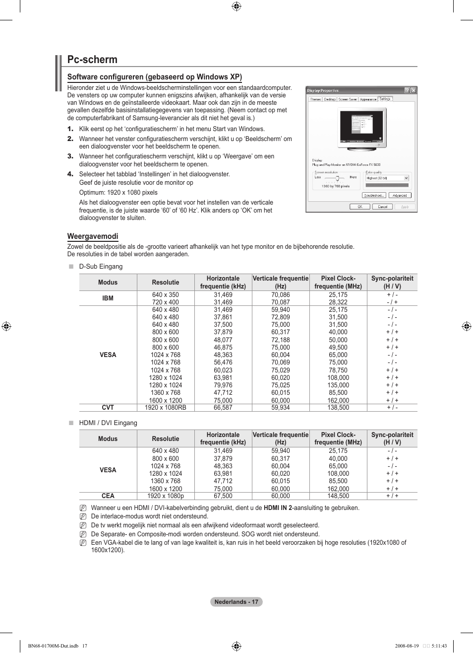 Pc-scherm | Samsung LE46A756R1M User Manual | Page 199 / 422