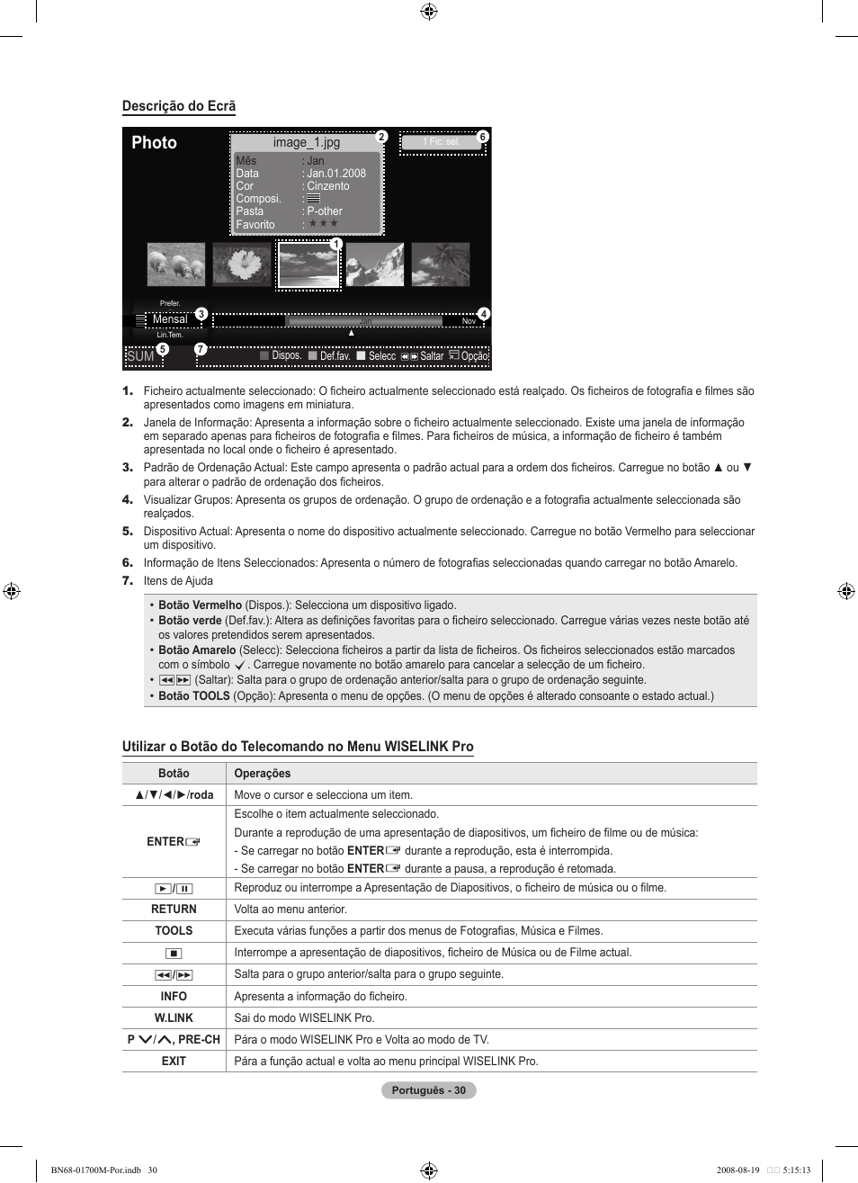 Photo, Descrição do ecrã | Samsung LE46A756R1M User Manual | Page 272 / 422
