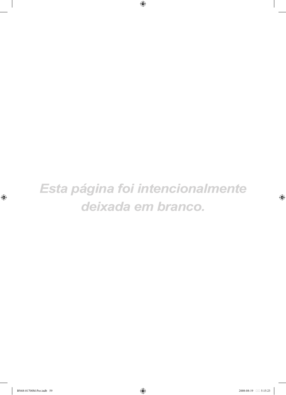 Esta página foi intencionalmente deixada em branco | Samsung LE46A756R1M User Manual | Page 301 / 422