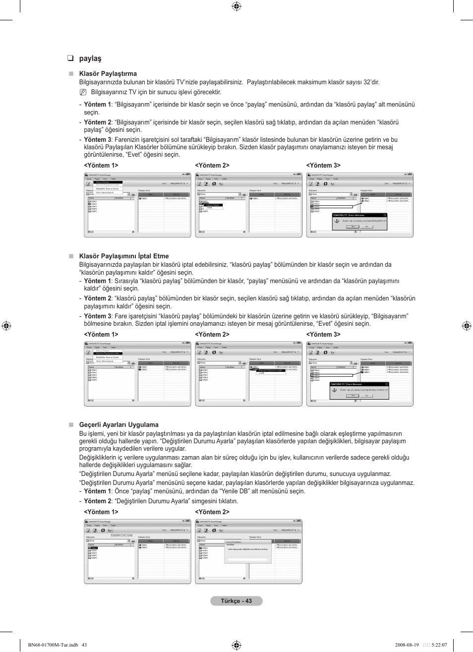 Paylaş | Samsung LE46A756R1M User Manual | Page 405 / 422